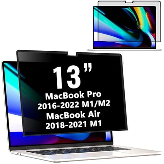 MacBook Air 13 inch Privacy Screen (2018~2021,M1), Removable Privacy Screen MacBook Pro 13 inch(2016~2023), Reusable Laptop Privacy Screen and Anti-Spy Anti-Blue Light Anti-Glare Protector