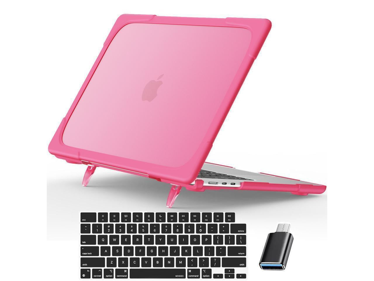 MacBook Air 15 Inch 2024 2023 Release Model A3114 A2941 with M3/M2 Chip &  Touch ID Hard Shell Dual Layer Protective Cover with Fold Stand and & 