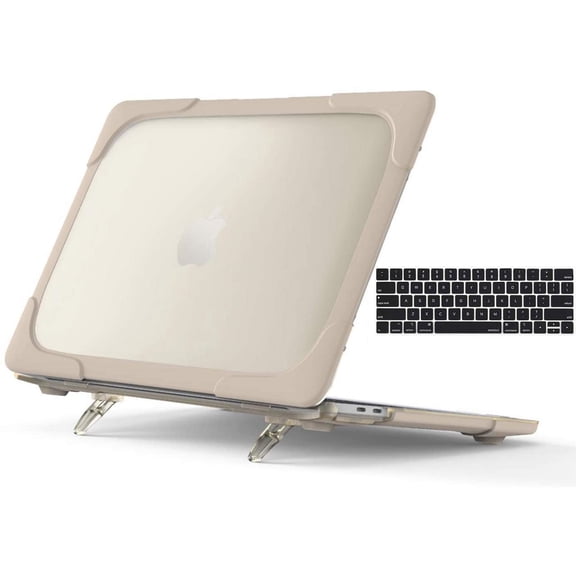 For MacBook Pro 13 Case 2019 2018 2017 2016 Release A2159 A1989 A1706 A1708, Heavy Duty Plastic Hard Shell Shockproof Cover with Fold Kickstand & Keyboard Cover