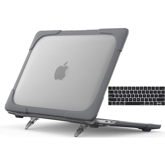 For MacBook Pro 13 inch Case 2022 2020 Release Model A2338 M2 M1 A2289 A2251, Heavy Duty Plastic Hard Shell Shockproof Cover with Fold Kickstand & Keyboard Cover