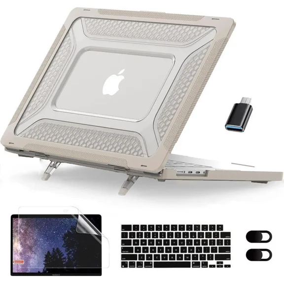 For MacBook Pro 14 inch Case 2025 2024 2023 2022 2021 M5 M4 M3 M2 M1 A3434 A3112 A3185 A3401 A2918 A2992 A2779 A2442 Plastic Hard Shell Cover with Keybaord Cover & Screen Protector & Adapter