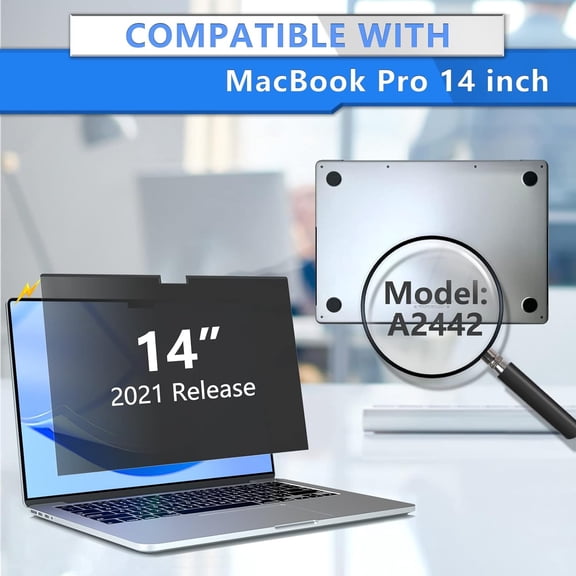 MacBook Pro 14 inch Privacy Screen, Magnetic Privacy Screen for Macbook Pro 14 inch 2021~2026 (M1, M2, M3, M4, M5, Pro, Max), Removable Anti-Peeping,Anti Blue Light,Anti Glare Screen Protector