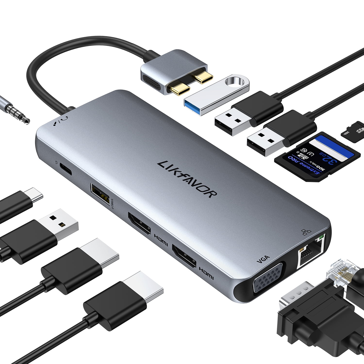 MacBook Pro Docking Station, Dual Monitor MacBook Pro HDMI Adapter,12