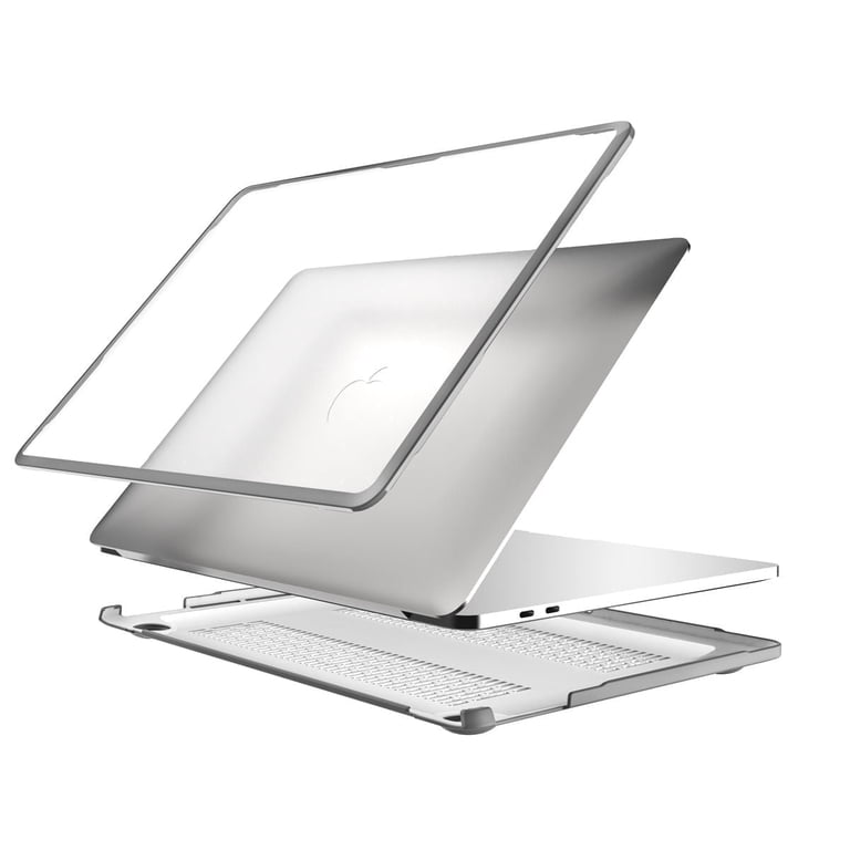 MacCase Hard-Shell/ Soft Edge Laptop Case for MacBook Pro M1/M2  (A2551, A2289, A2338 Clear, 2-Piece)