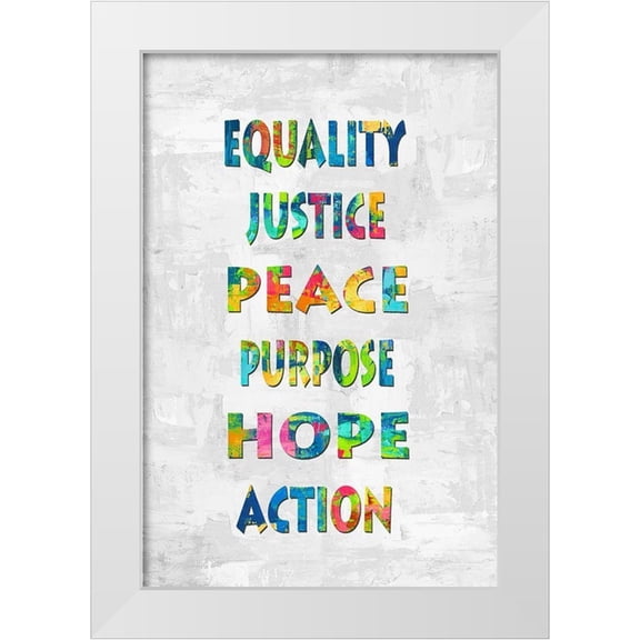 MacDowell, Jamie 11x14 White Modern Wood Framed Museum Art Print Titled - Equality Justice in Color