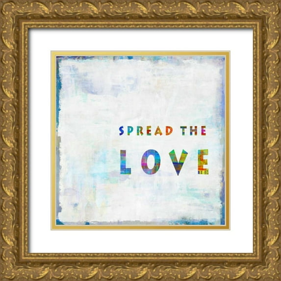 MacDowell, Jamie 12x12 Gold Ornate Wood Framed with Double Matting Museum Art Print Titled - Spread The Love In Color