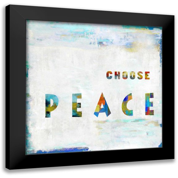 MacDowell, Jamie 15x15 Black Modern Framed Museum Art Print Titled - Choose Peace In Color