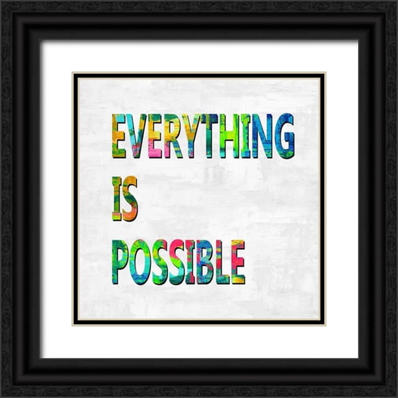 MacDowell, Jamie 15x15 Black Ornate Wood Framed with Double Matting Museum Art Print Titled - Everything is Possible Color