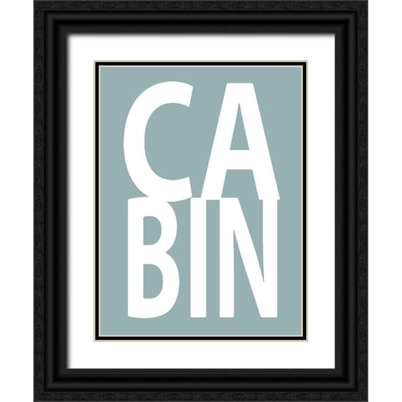 MacDowell, Jamie 19x24 Black Ornate Wood Framed with Double Matting Museum Art Print Titled - Cabin Aqua