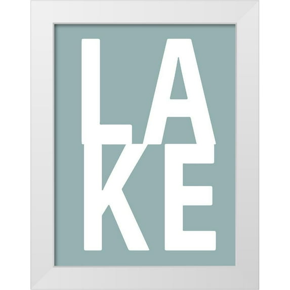 MacDowell, Jamie 19x24 White Modern Wood Framed Museum Art Print Titled - Lake Aqua