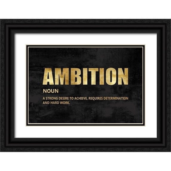 MacDowell, Jamie 24x17 Black Ornate Wood Framed with Double Matting Museum Art Print Titled - Ambition in Gold