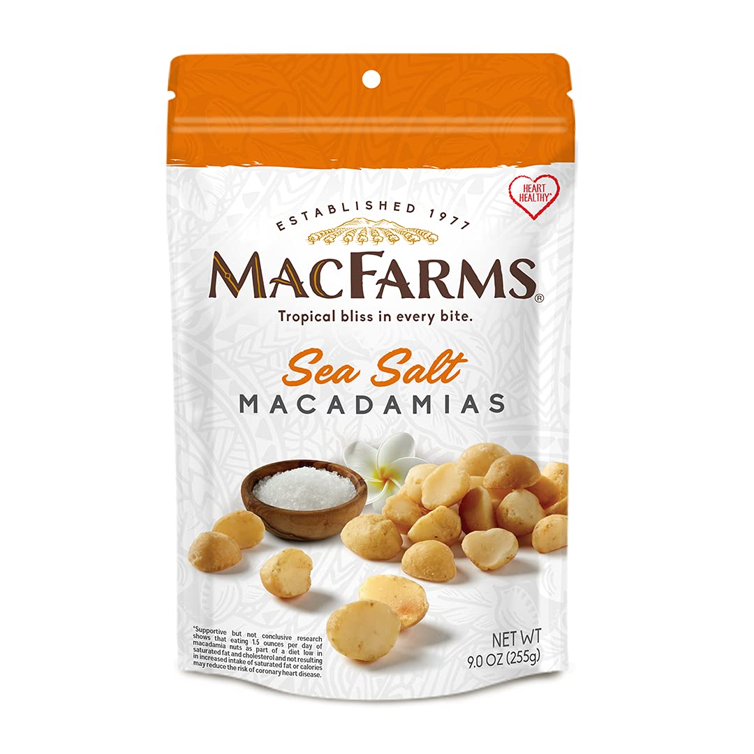 MacFarms Dry Roasted Sea Salt Macadamia Nuts, 9 OZ (255g)