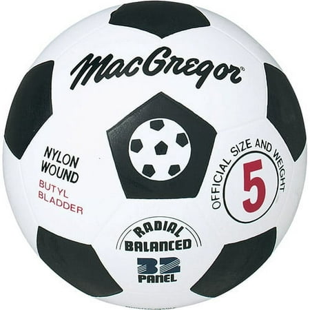 MacGregor® Black and White Rubber Soccer Ball - Size 3