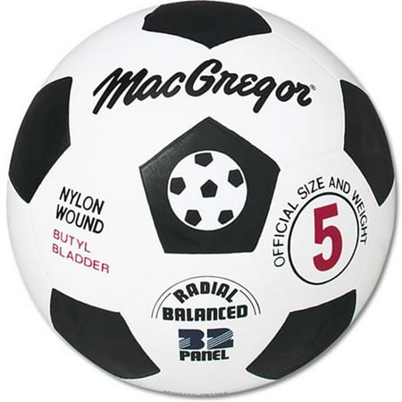 MacGregor Black and White Rubber Soccer Ball, Size 4