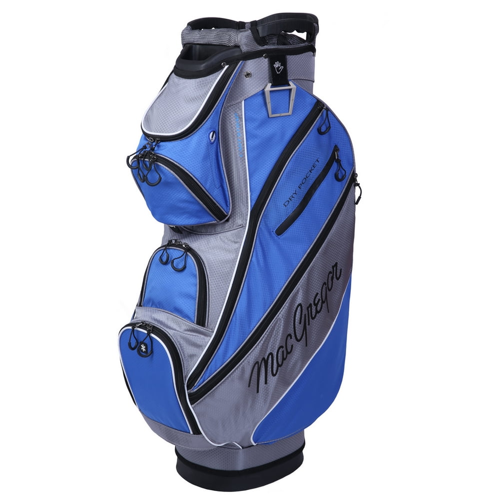MacGregor Dry Pocket 14 Way Divider Golf DX Cart Bag, Grey/Blue, 7.7 lb