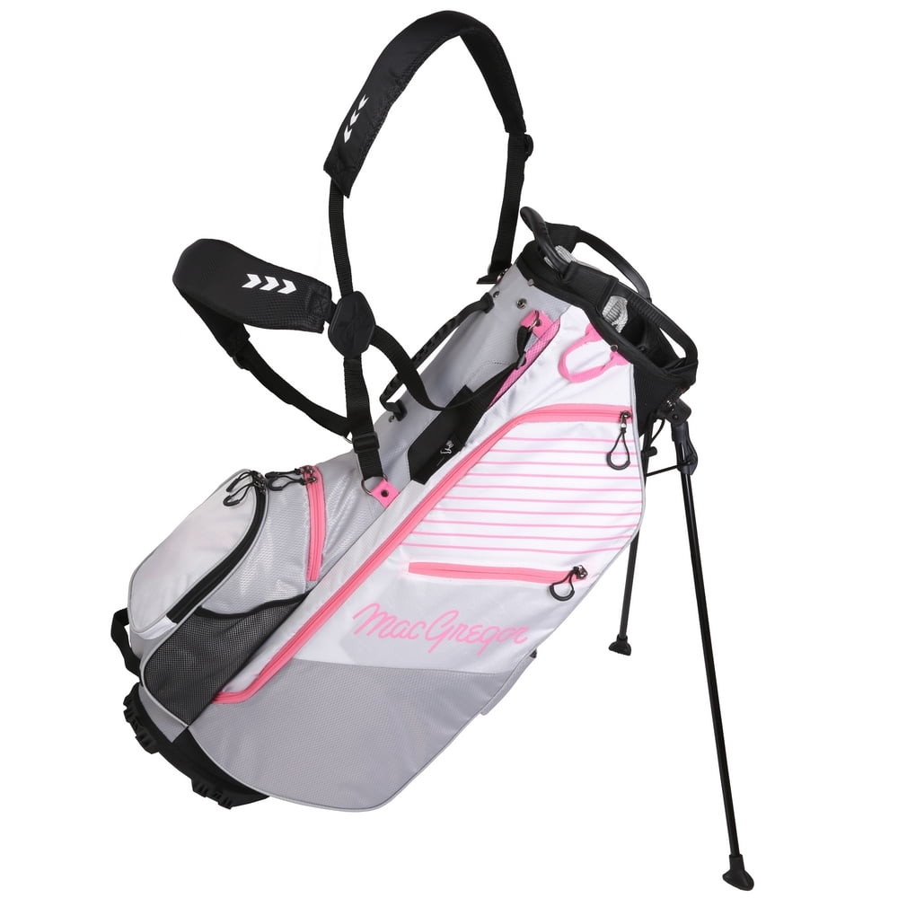 MacGregor Golf Ladies VIP 14 Divider Stand Carry Bag with Full Length Dividers Grey/White/Pink