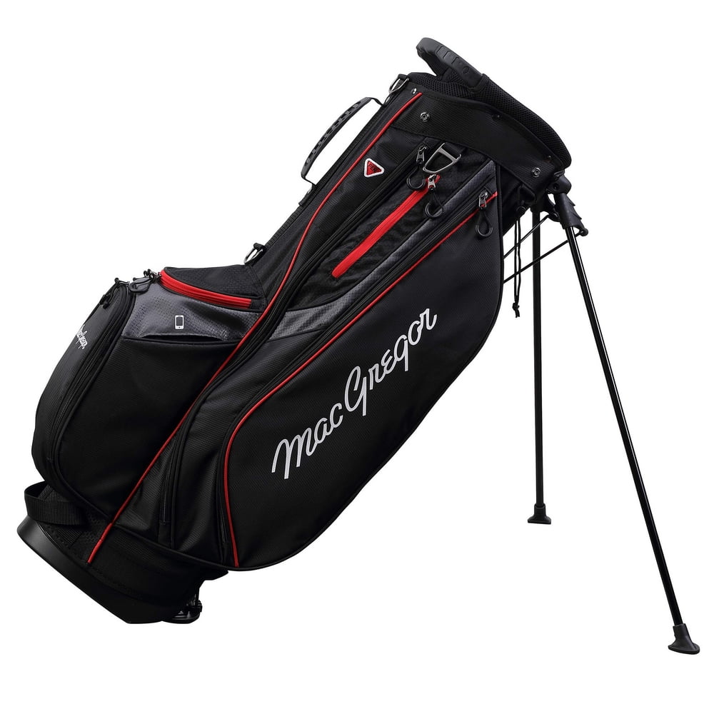 MacGregor Golf Response Stand Bag, 9" Top, 6-Way Divider, Black/Red, 5 lbs