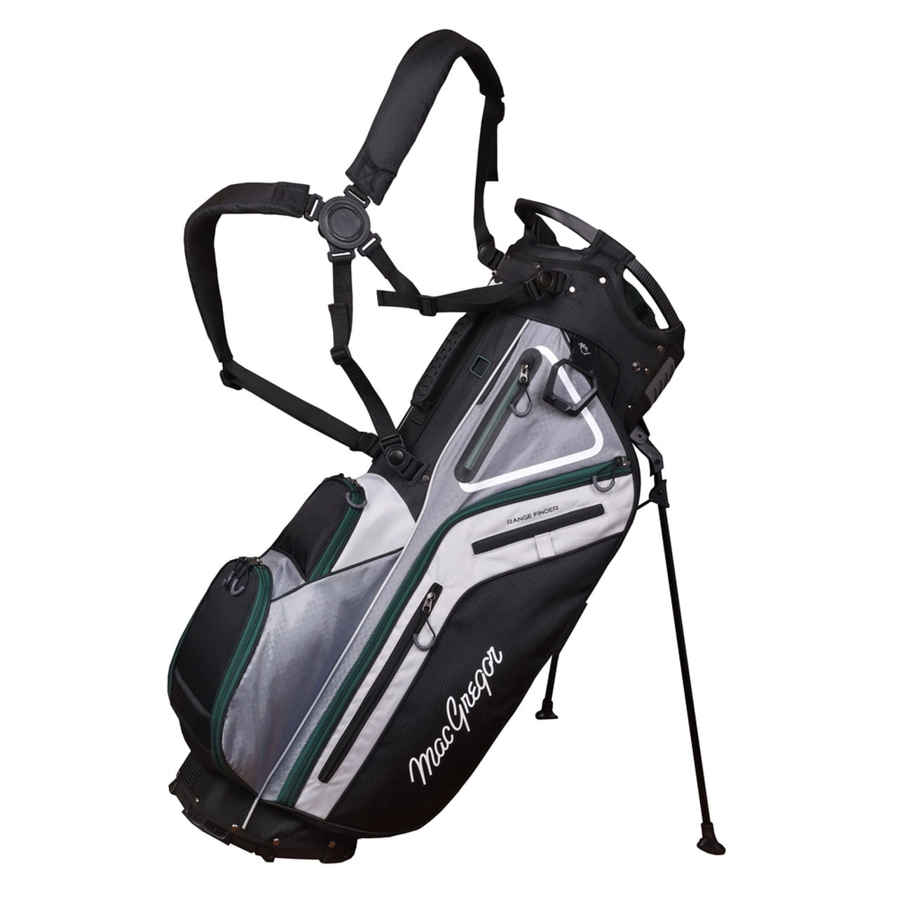 MacGregor Golf Tourney Hybrid Stand Carry Bag, Black/Grey/Green