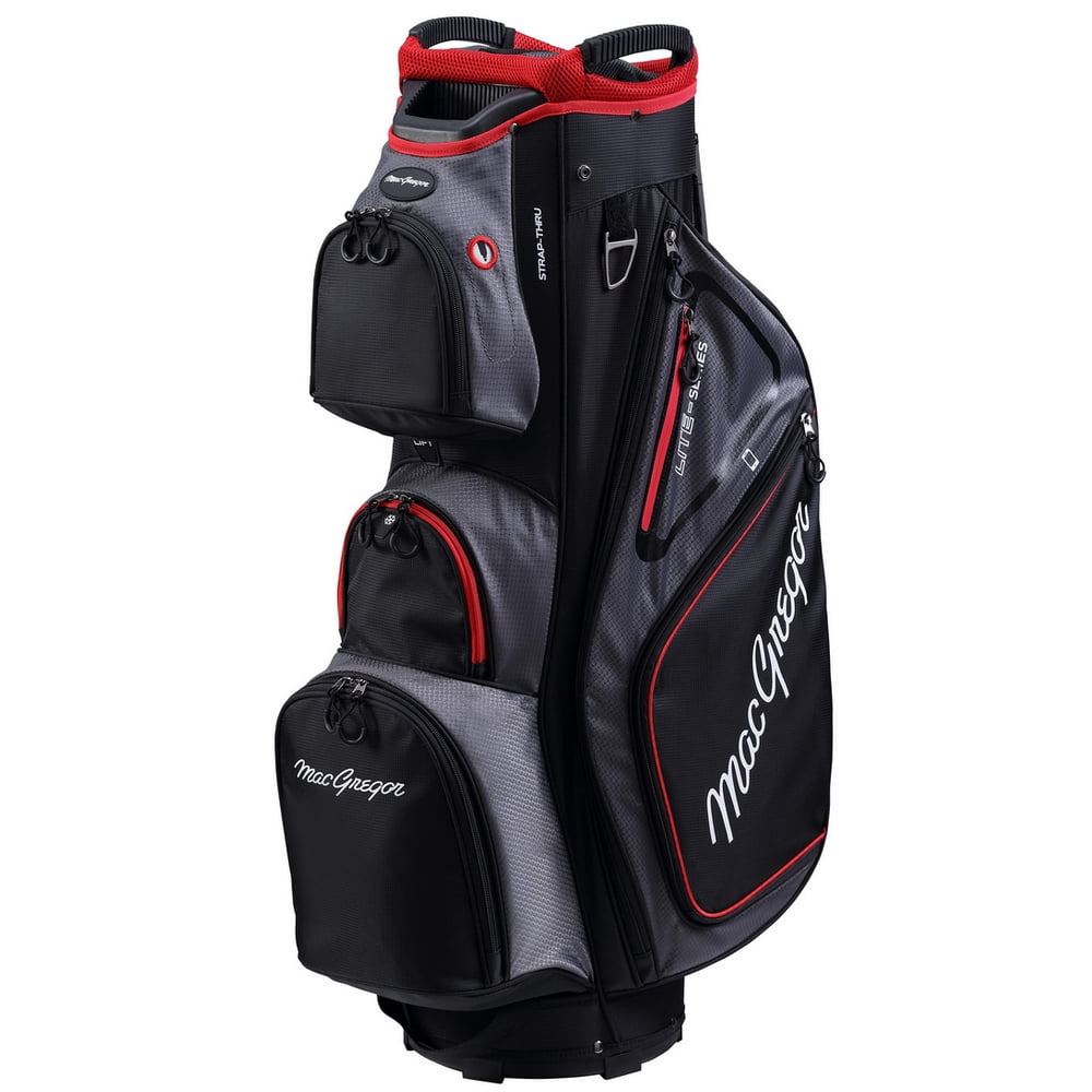 MacGregor Golf VIP Deluxe 14-Way Cart Bag, 9.5 Top- Black/ Red