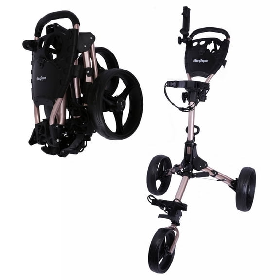 MacGregor Titanium MacTec 3 Wheel Folding Golf Cart with Umbrella Holder