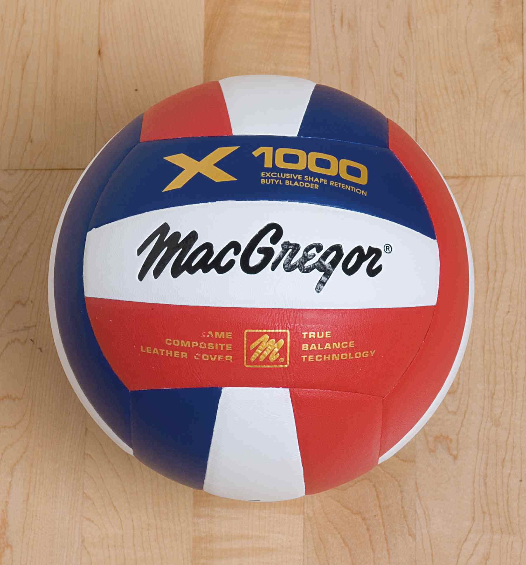 MacGregor® X1000 Indoor/Outdoor Composite Red/White/Blue Volleyball