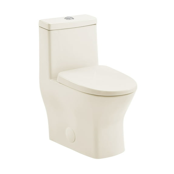 MacKenzie One-Piece 10" Rough-in 1.1/1.6 GPF Dual Top Flush Round Toilet in Glossy Bisque