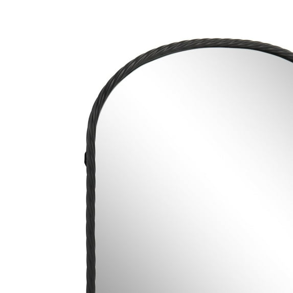 MacLuu Arch Metal Wall Mirror 33.8" x 40" - Arch Twisted-Black