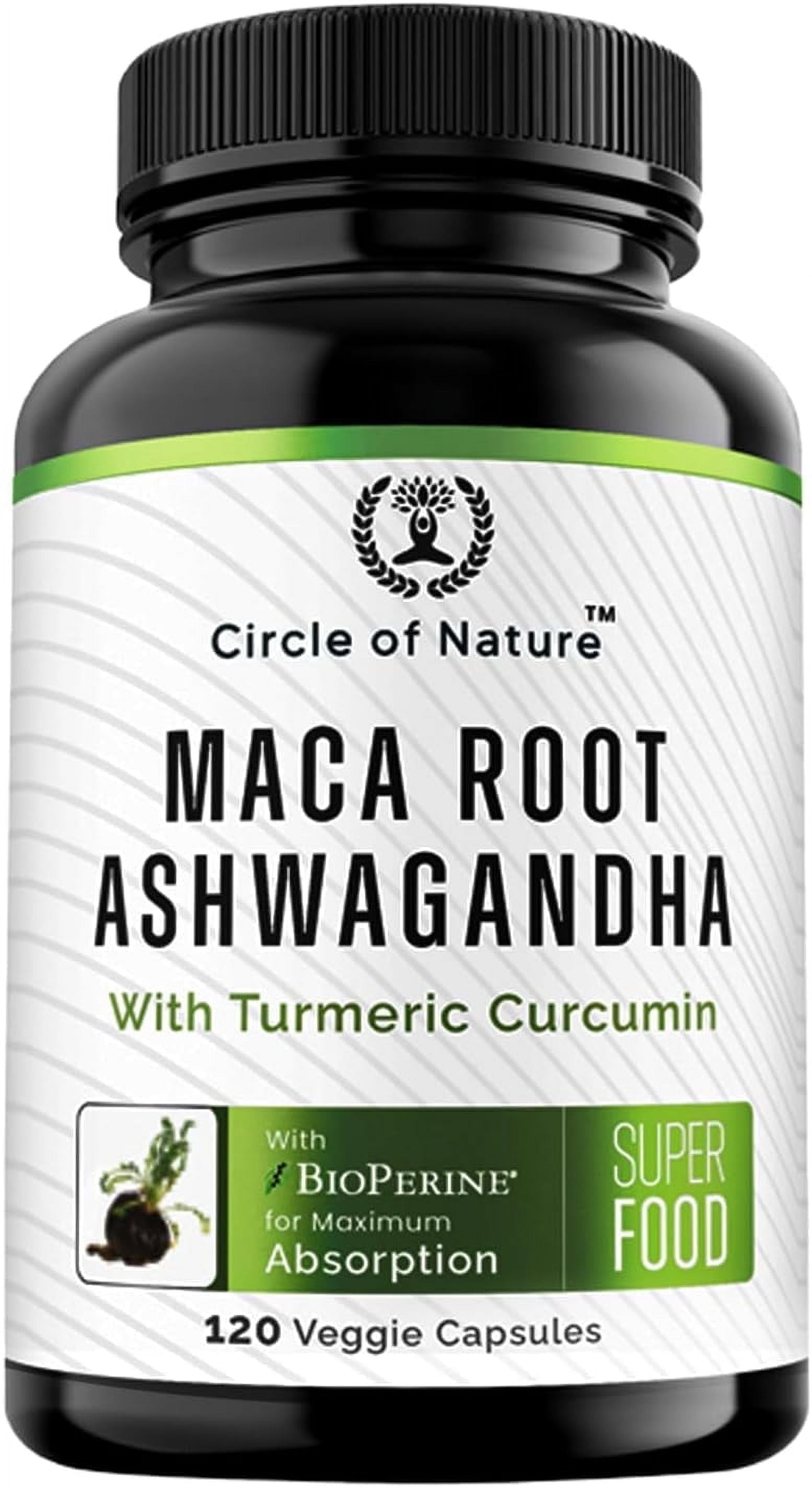 Maca Root 10,000 mg, Ashwagandha 6000mg Extract Capsules for Men & Women 120 Capsules Made in USA