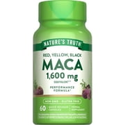 Maca Root 1600 mg | 60 Capsules | Red, Yellow, and Black | Male Performance Pills | by Nature's Truth