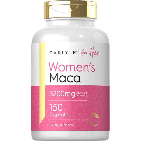 Maca Root Capsules | 3200mg | 150 Count | For Women | Non-GMO, Gluten Free Supplement | For Her by Carlyle
