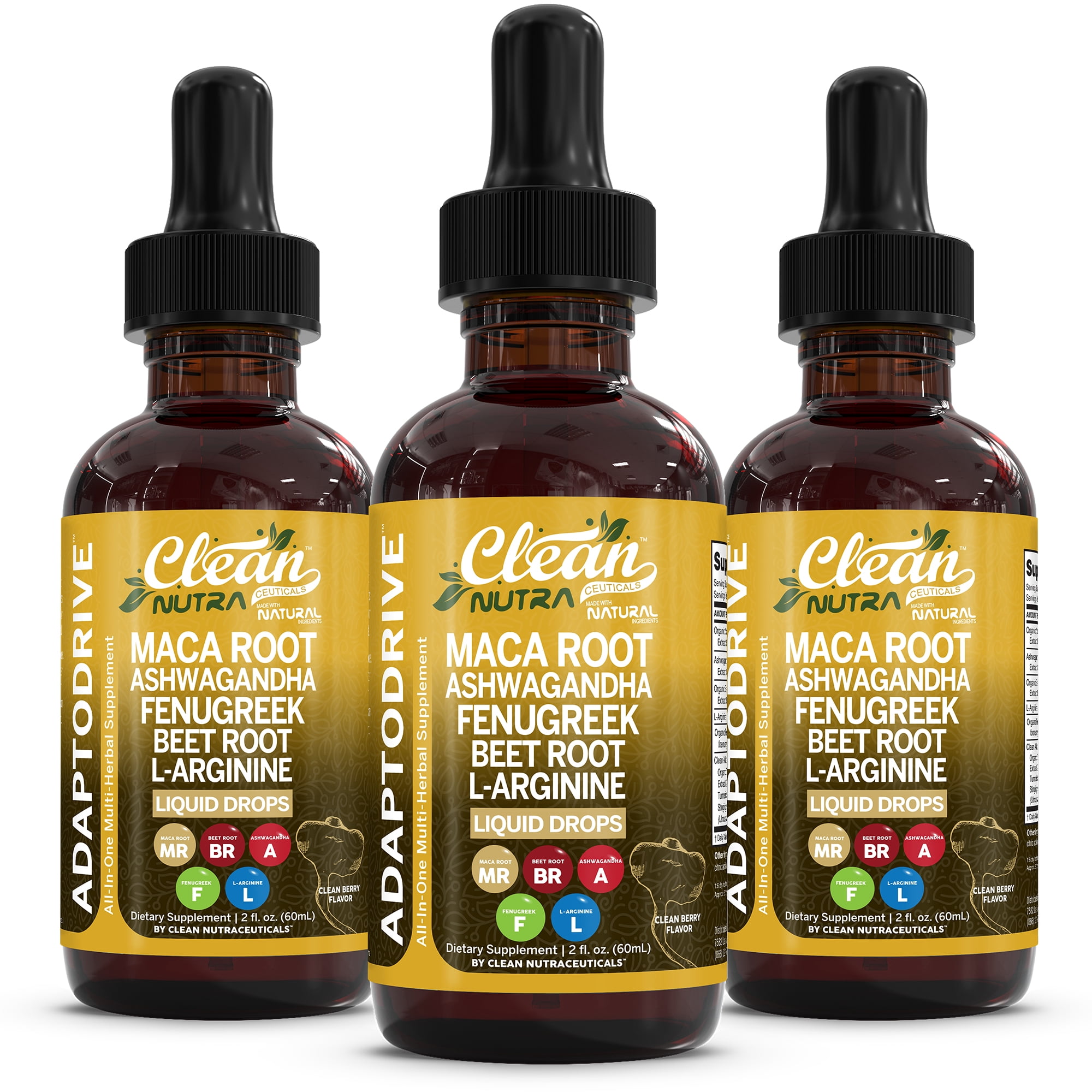 Clean Nutra Organic Maca Root Liquid Drops with Ashwagandha, Fenugreek ...