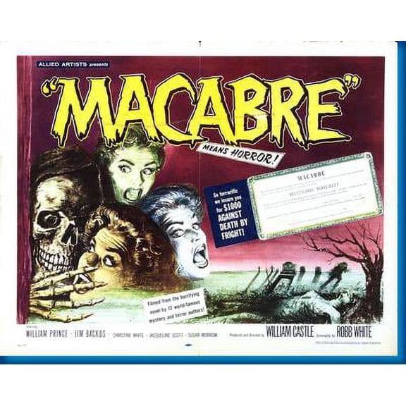 Macabre Movie 12x16 Art Print on Metal Poster 12in x 16in Multi-Color Square Adults Poster Time