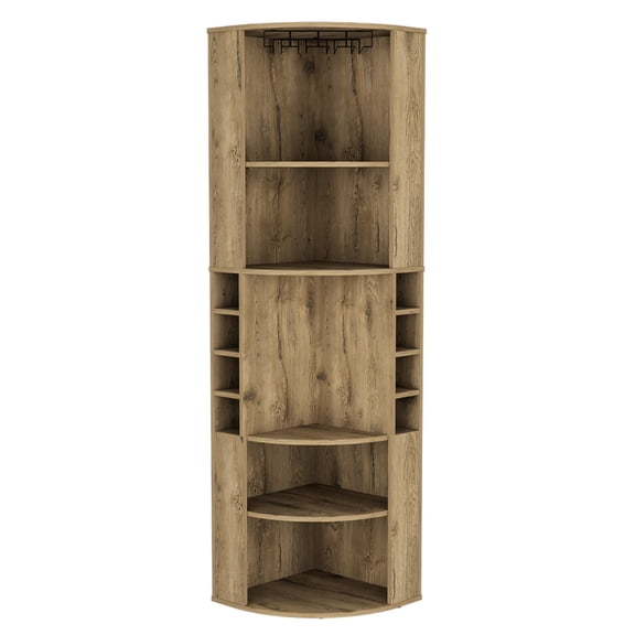 Macadamia Bar Cabinet with Space - Efficient Corner Design and Easy Installation for Living Room