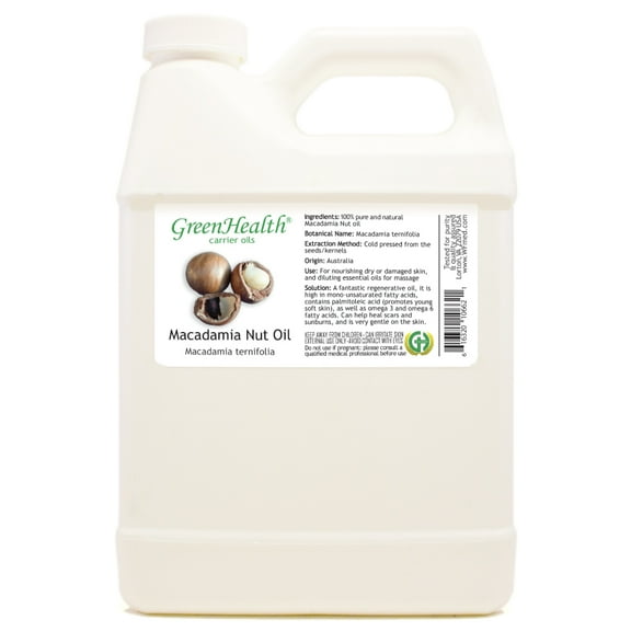 Macadamia Nut Carrier Oil - 32 fl oz - White Plastic Jug w/ Cap