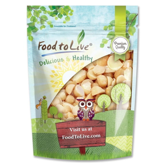 Macadamia Nut Halves and Pieces, 2 Pounds — Kosher, Raw, Vegan — by Food to Live
