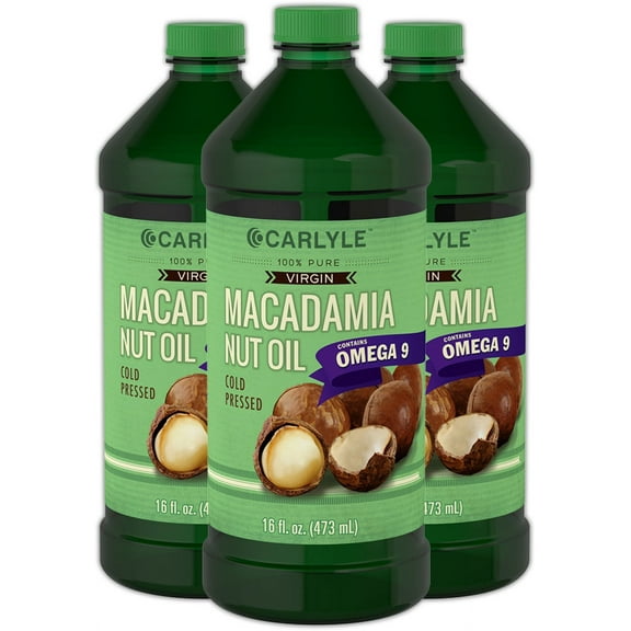 Macadamia Nut Oil | 3 x 16 oz Bottles | Vegetarian Formula | by Carlyle