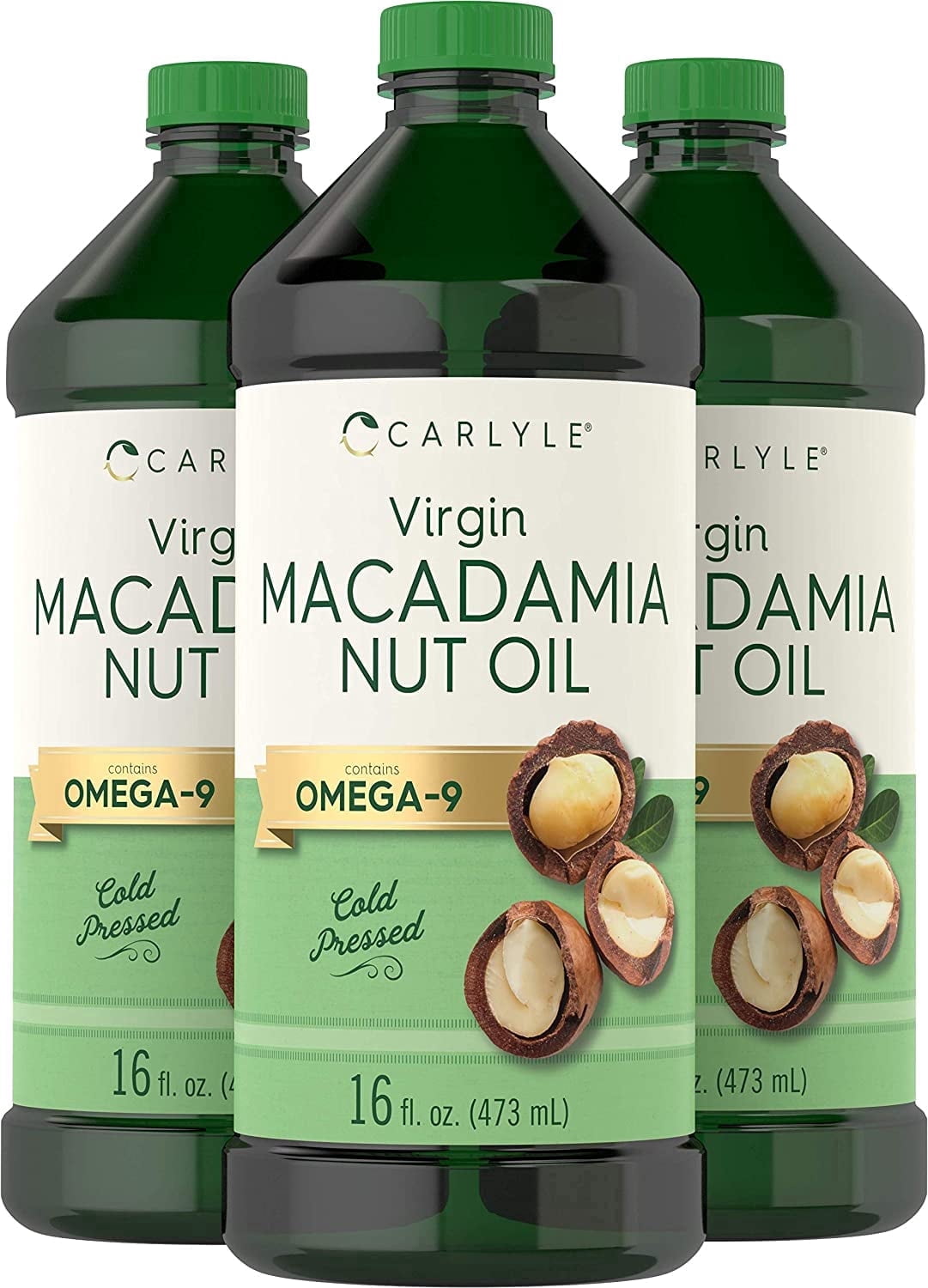 Macadamia Nut Oil | 3 x 16 oz Bottles | Vegetarian Formula | by Carlyle