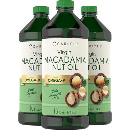Macadamia Nut Oil | 3 x 16 oz Bottles | Vegetarian Formula | by Carlyle