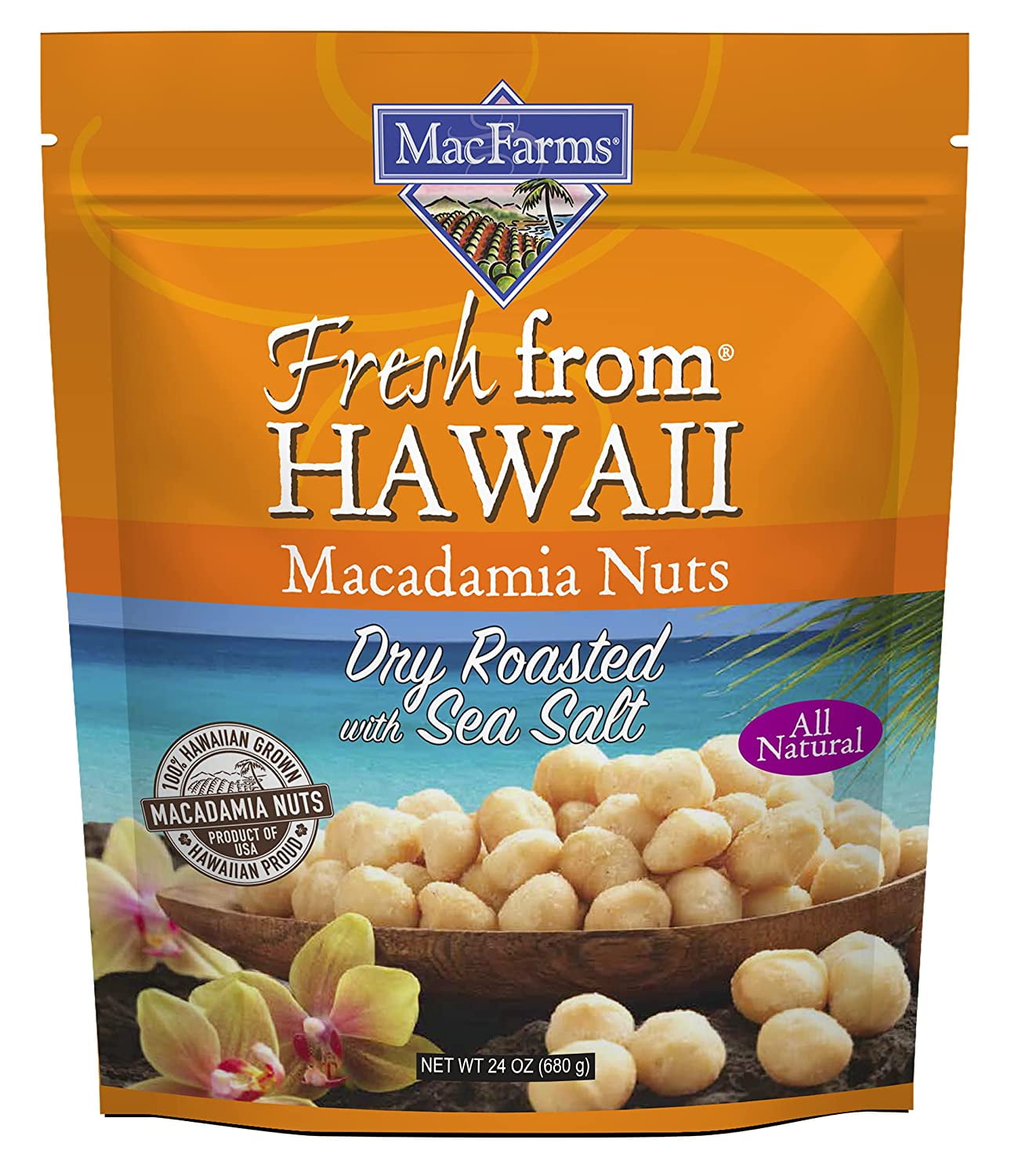 Macadamia Nuts Dry Roasted Macadamia Nuts 24 OZ (1 Pack) Premium