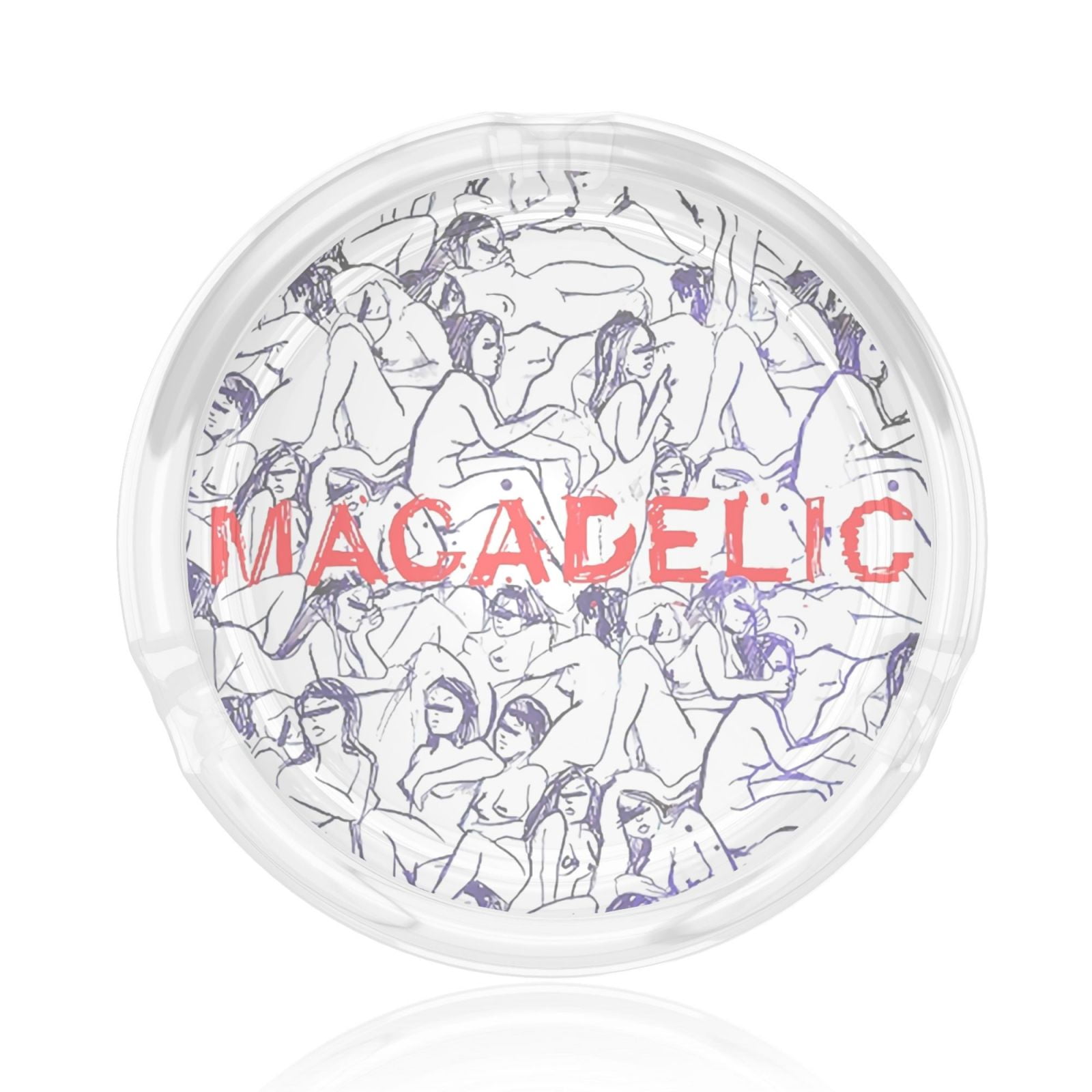 Macadelic Album Cover Round Glass Ashtray 3d Printing For Indoor And