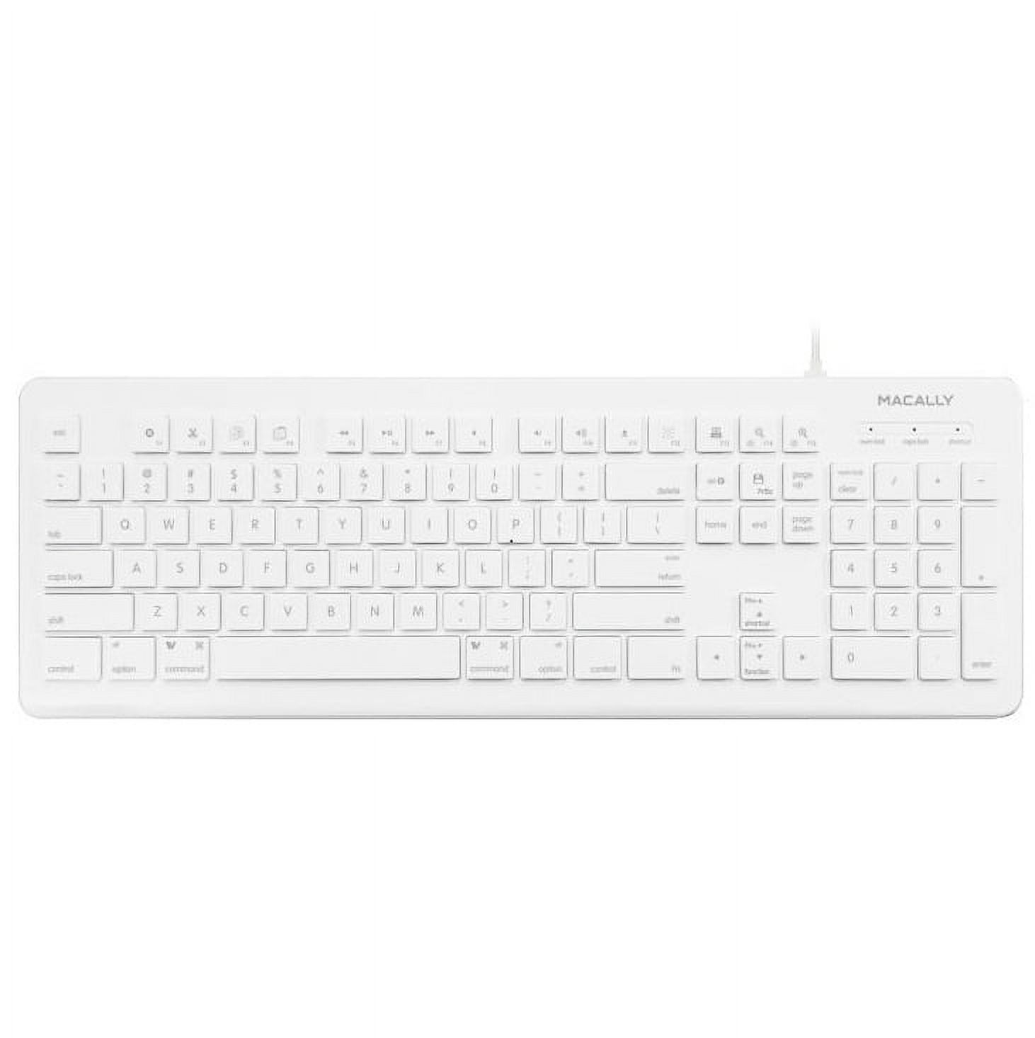 Macally 104Key Full Size USB Keyboard with Two USB 2.0 Ports for Mac