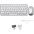 thumbnail image 1 of Macally Apple Wireless Keyboard and Mouse for Mac - Dual Mode (Bluetooth + Wired) - Multi-Device, Rechargeable - Mini Wireless Keyboard and Mouse Combo for MacBook, iPad, Mac Mini/Air/Pro (Silver), 1 of 9