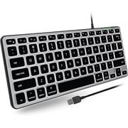 Macally BLMINIZKEYSG, Backlit Compact USB Wired Keyboard