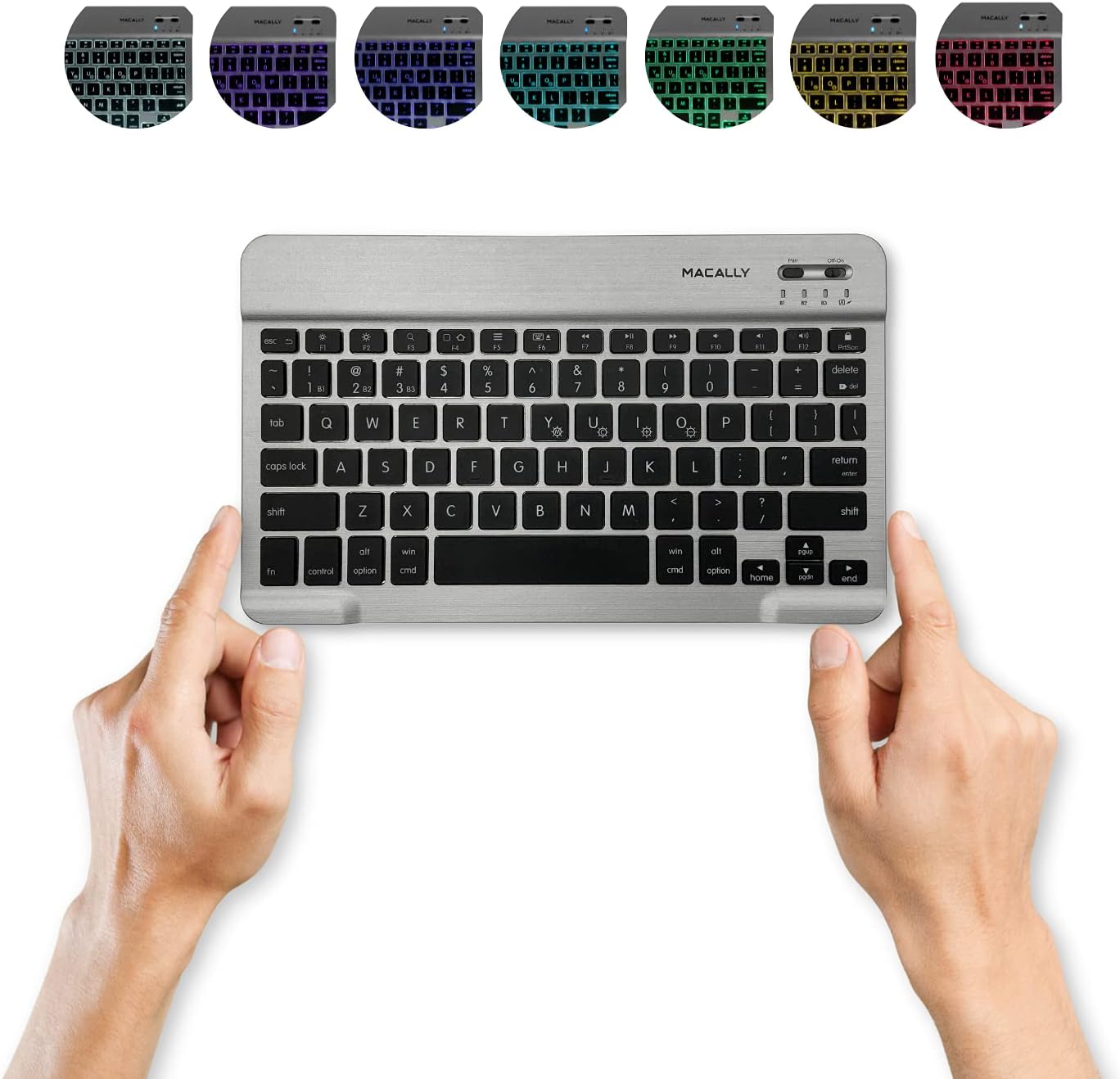 Macally Backlit Portable Bluetooth Keyboard for iPad Mini/Pro, iPhone