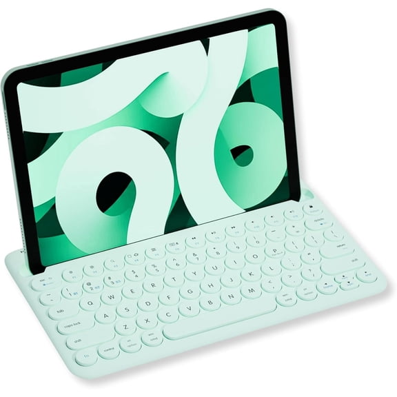 Macally Bluetooth Keyboard for Tablet(Multi-Device, Built-In Stand, Rechargeable) Easy to Use and Cute Portable  - Mint Green
