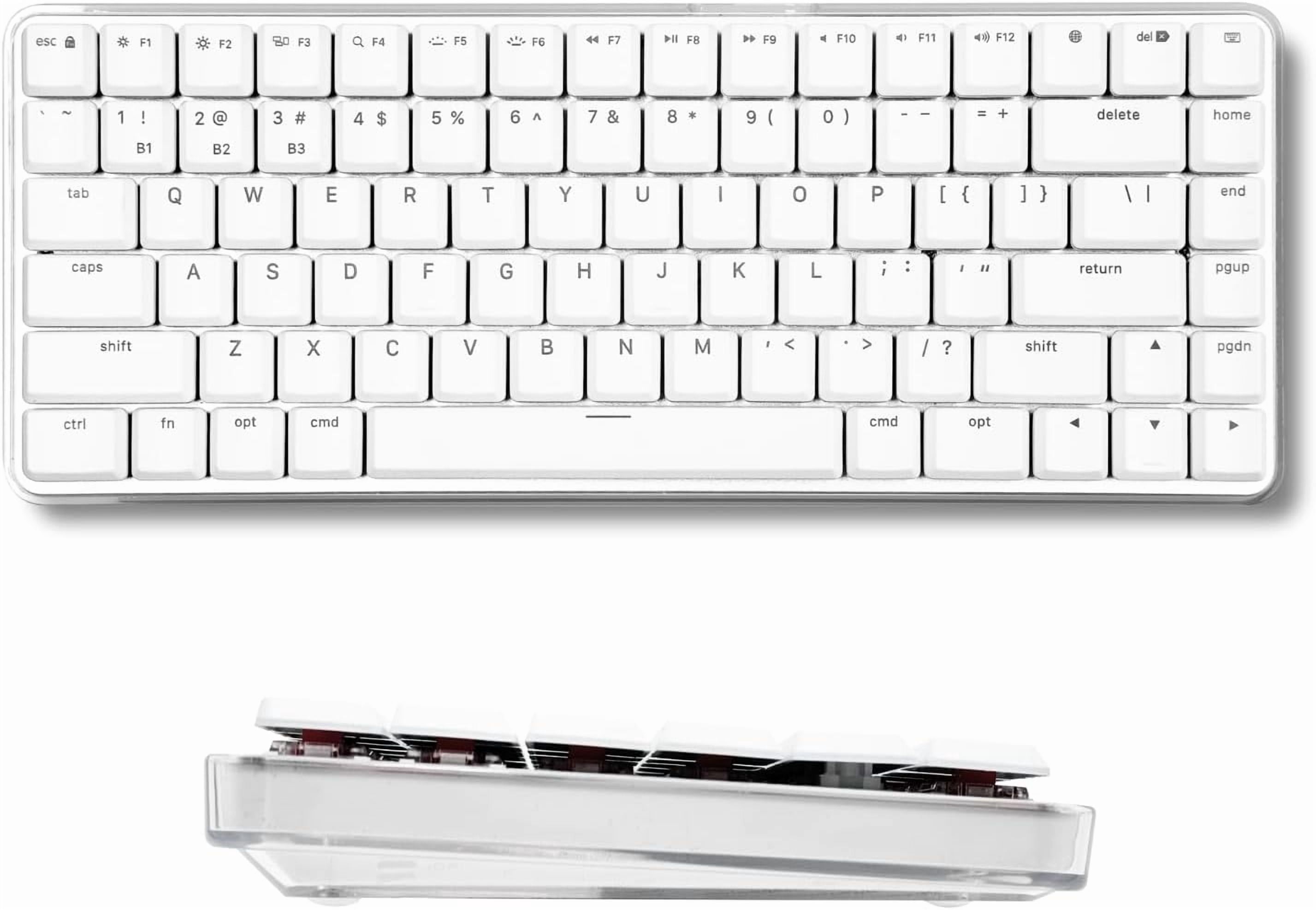 Macally Wireless Mechanical Keyboard for Mac | Compatible Bluetooth Apple Keyboard (75% Size, Blue Tactile Switches)  Compact, Multi Device, Backlit for MacBook Pro/Air, iMac, Mac Mini/Pro
