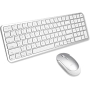 Macally Bluetooth Mac Keyboard and Mouse - Compact 2 Zone Wireless Apple Keyboard and Mouse Combo with Number Pad - Multi Device, Rechargeable - for Mac, MacBook Pro/Air, iPad, iPhone - Silver