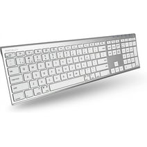 Macally Bluetooth Multi Device Keyboard for Apple, Windows, Android Computer and Tablet - Wireless, Numeric Keypad, Aluminum Silver