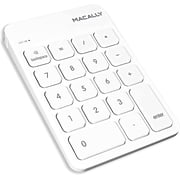 Macally Bluetooth Number Pad   Rechargeable 18 Key Wireless Numeric Keypad for Mac, MacBook, iMac, iPad, Windows Laptop & Desktop   White