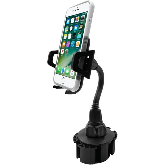 Macally Car Cup Holder Phone Mount - Secure Cupholder Fit for Phones up to 4.1” Wide - Cup Phone Holder for Car with Flexible Gooseneck & 360° Rotatable Cradle - Cell Phone Cup Holder for Car (MCUPXL)